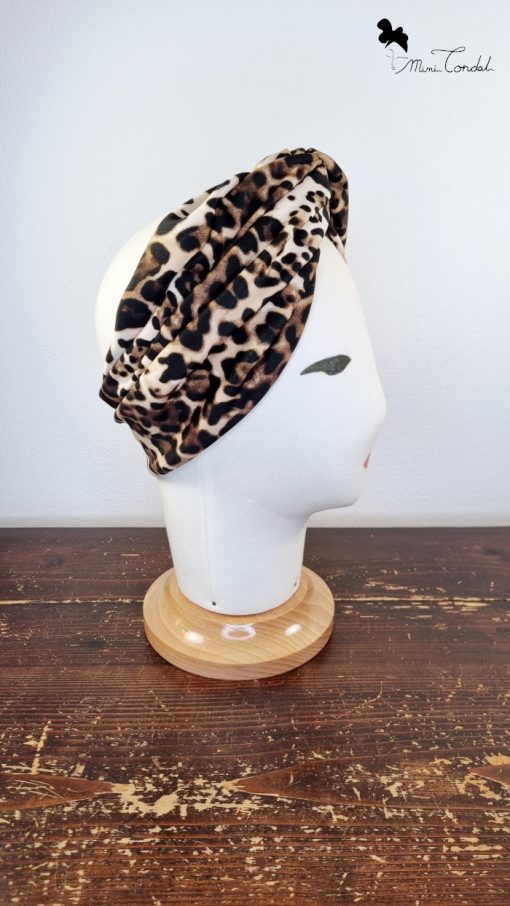 Fascia per capelli in neoprene leopardato, Mimi Condal