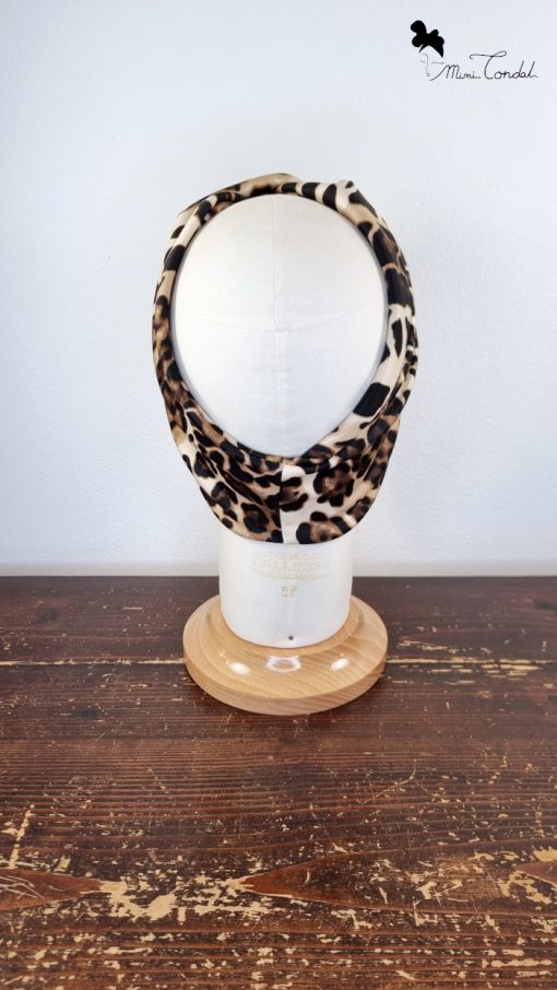 Fascia per capelli in neoprene leopardato, Mimi Condal