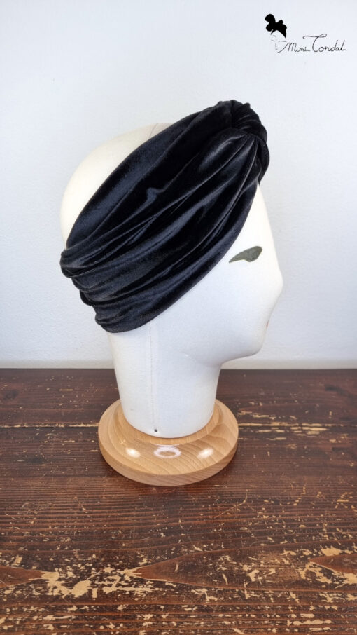 Fascia turbante velluto nero, Mimi Condal