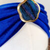 Fascia in veluto blu decorata con bottone vintage, Mimi Condal